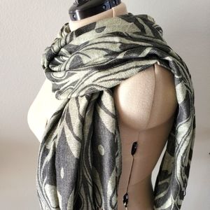 Charcoal & Warm Grey Marble Pashmina Scarf
